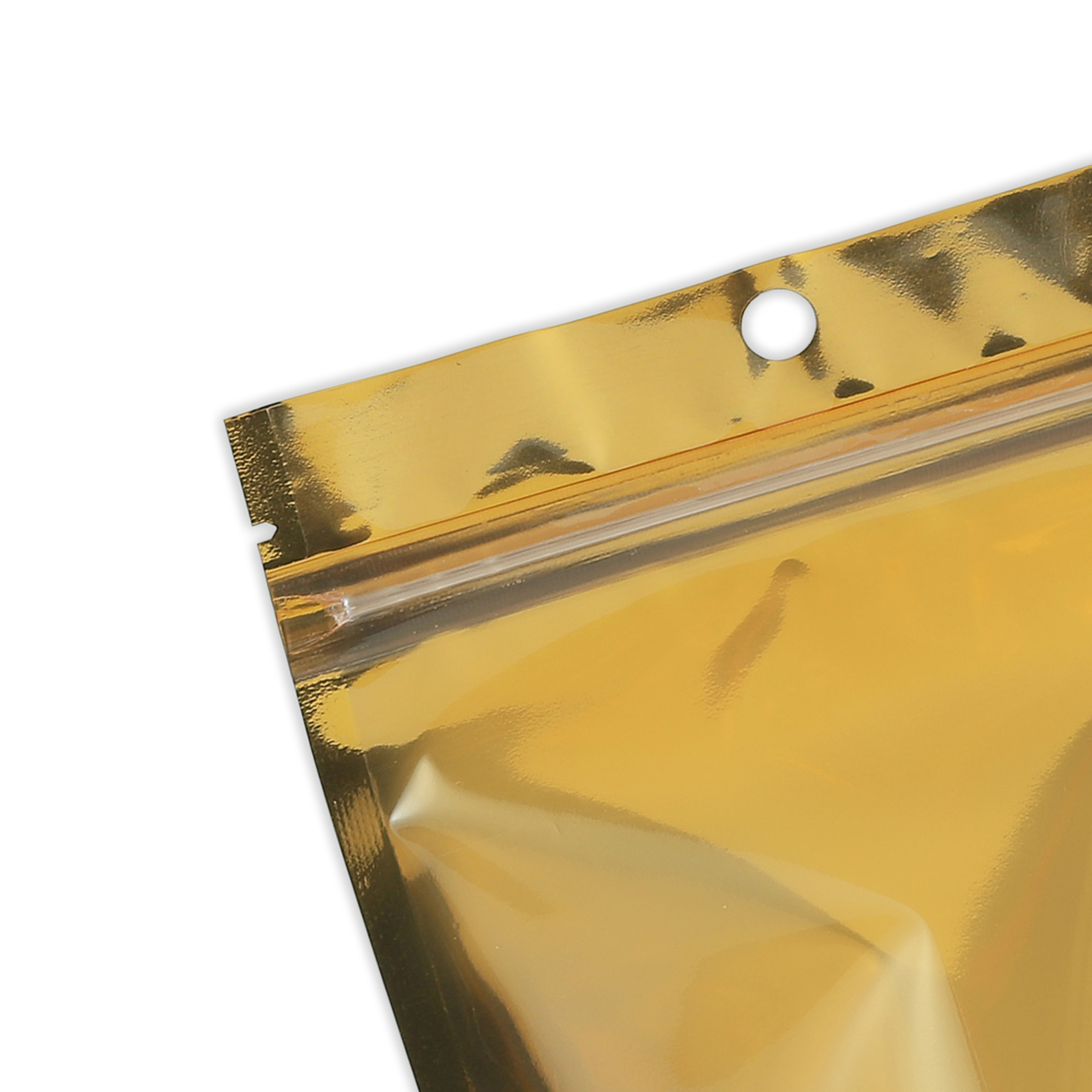 50/100/500 Gold Mylar Foil Clear Window Resealable Stand Up Bags Zipper Pouch