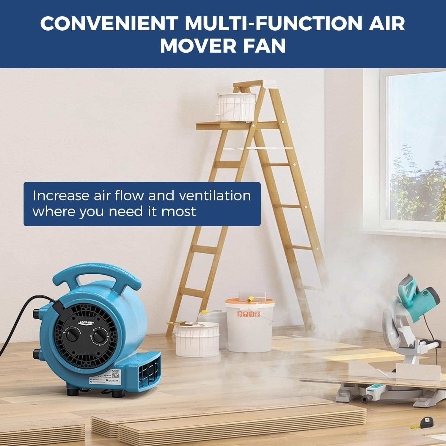 AlorAir GE1000T 1000 CFM Air Mover Blower Fan Floor Drying Fan Carpet Dryer