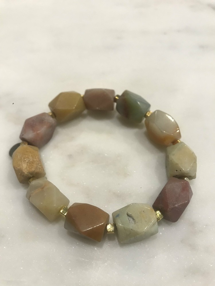 Amazonite barrel bead bracelet