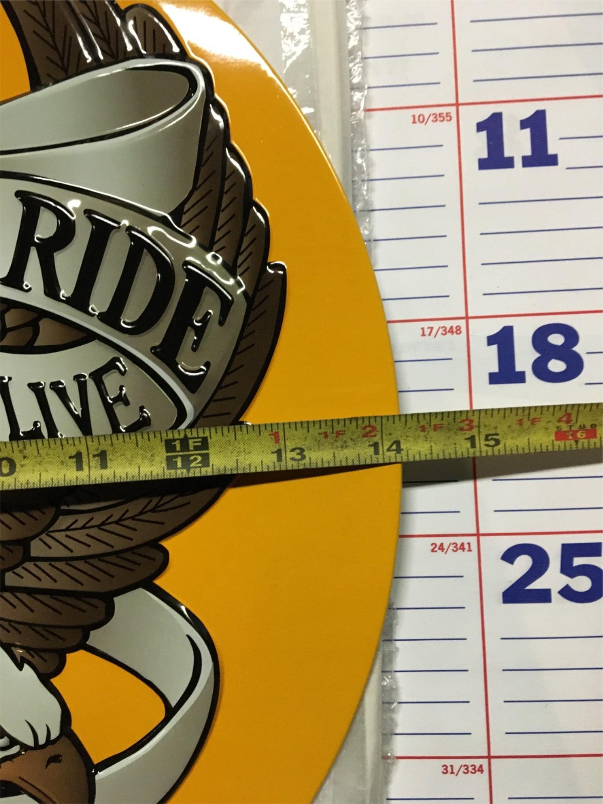 HARLEY DAVIDSON METAL SIGN FOR YOUR MAN CAVE - ROUND -LIVE TO RIDE EAGLE