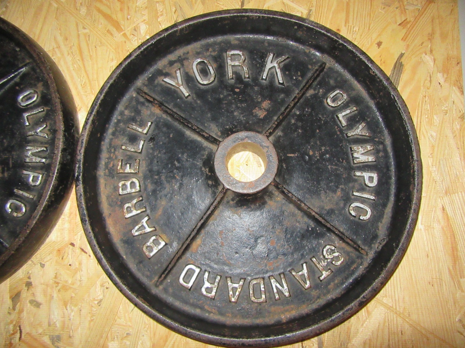 Vintage Set of YORK 45 Lb Deep Dish Olympic Barbell Weights