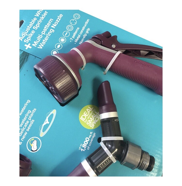 GILMOUR Adjustable Whirling Spike Sprinkler & Multi Pattern Watering Nozzle Set
