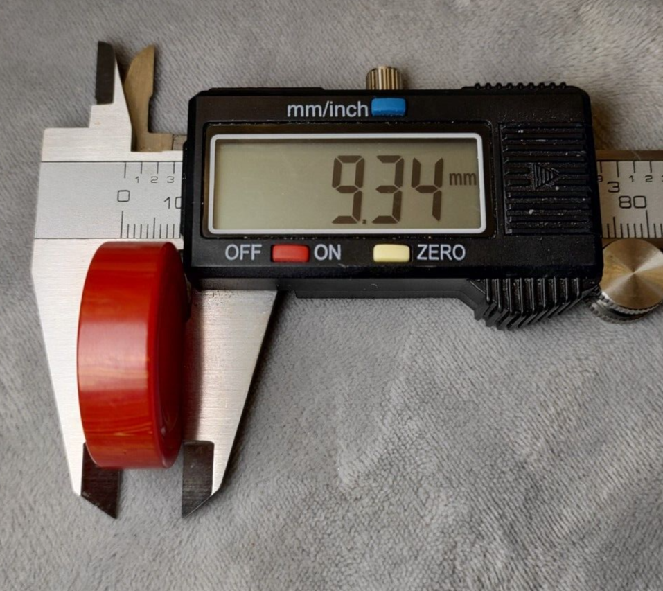 Bakelite Turned Backgammon Chip Cherry Red Swirl 1.22" Replacement 1pc Catalin