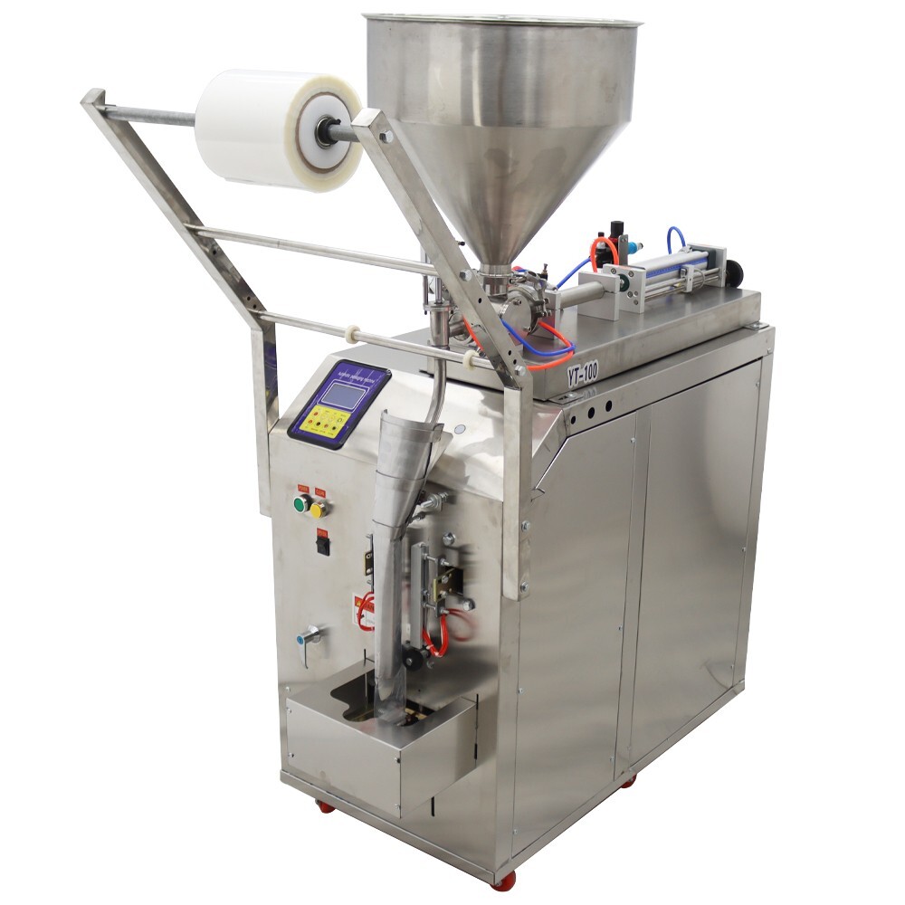 Auto Liquid Paste Fill Package Seal Machine Quantitative Filler w/Control Panel