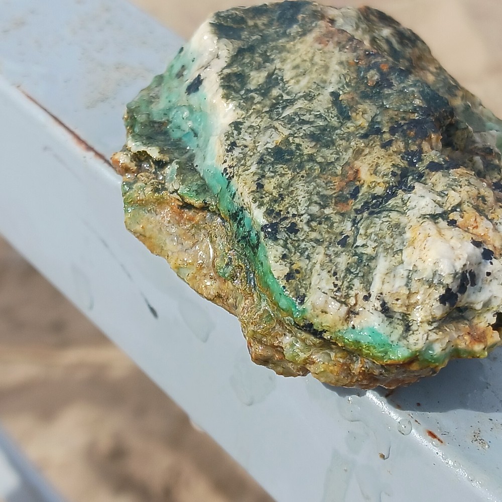 Red KEEP Mine Chrysocolla Rough Specimen Quartz Dendrites Unique