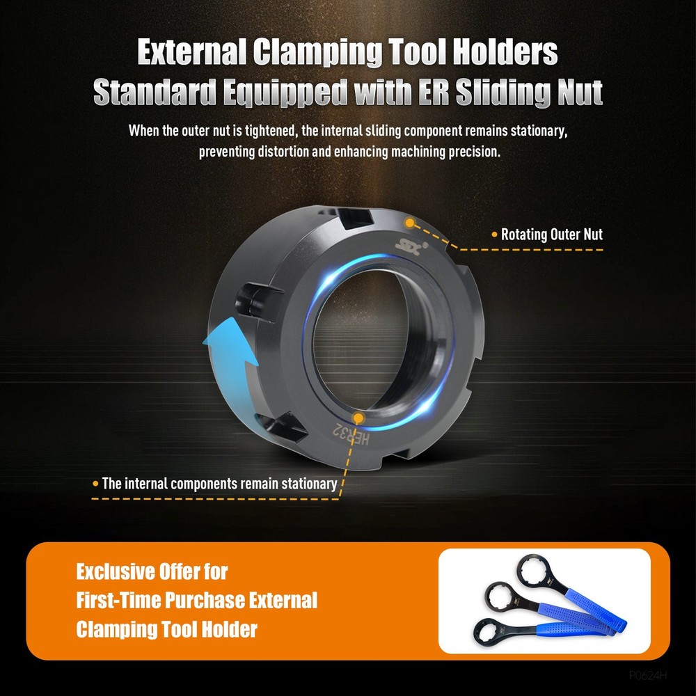 BMT65‑90°‑72-ER40‑Y External Clamping Live Driven Tool Holder Block