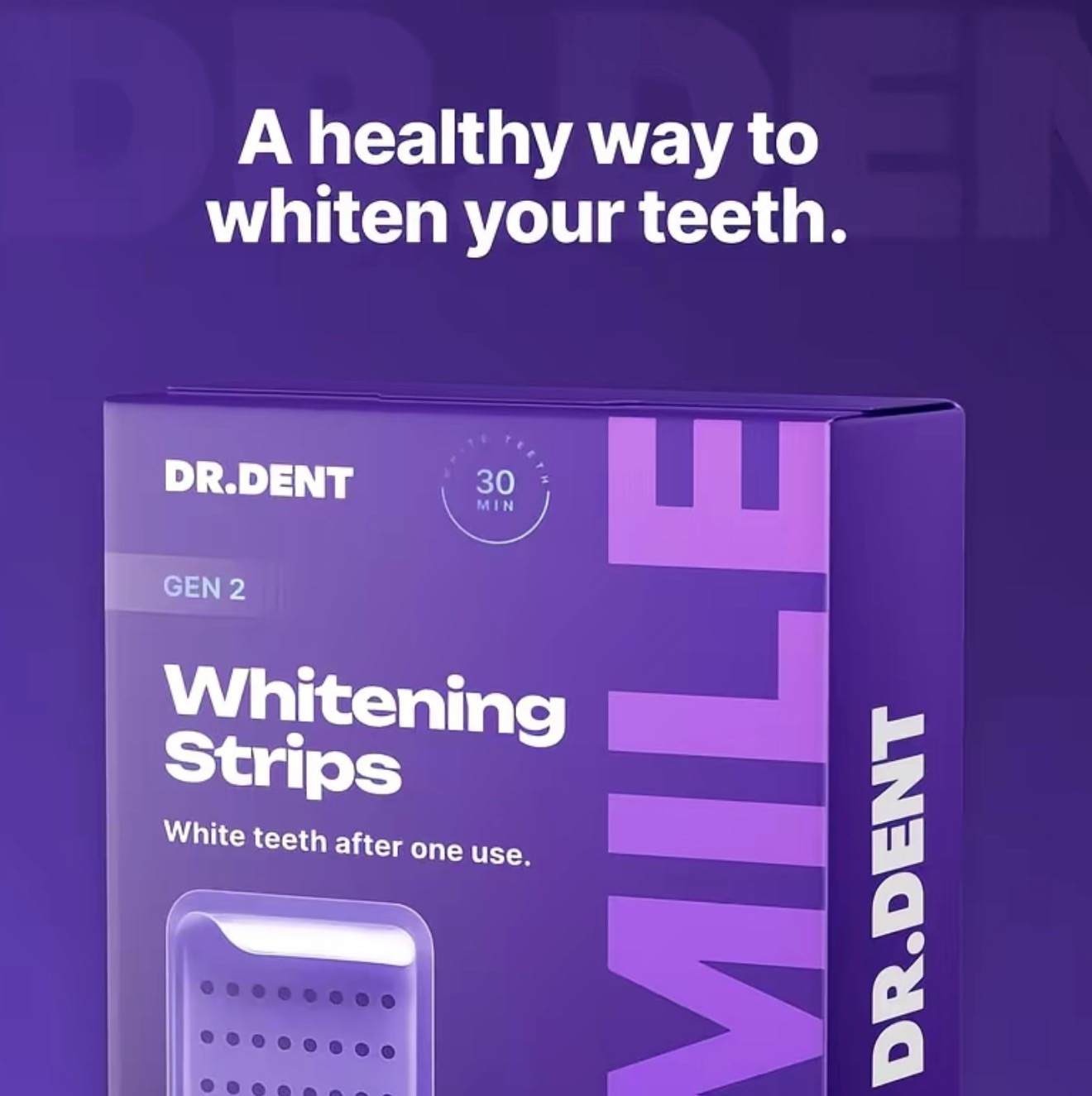 DRDENT Purple Whitening Strips: 14 strips, Enamel-Safe, Peroxide-Free Teeth