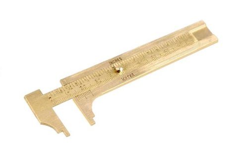 4" 100mm Brass Sliding Vernier Caliper Gauge Measuring Scale Ruler SAE & Metric