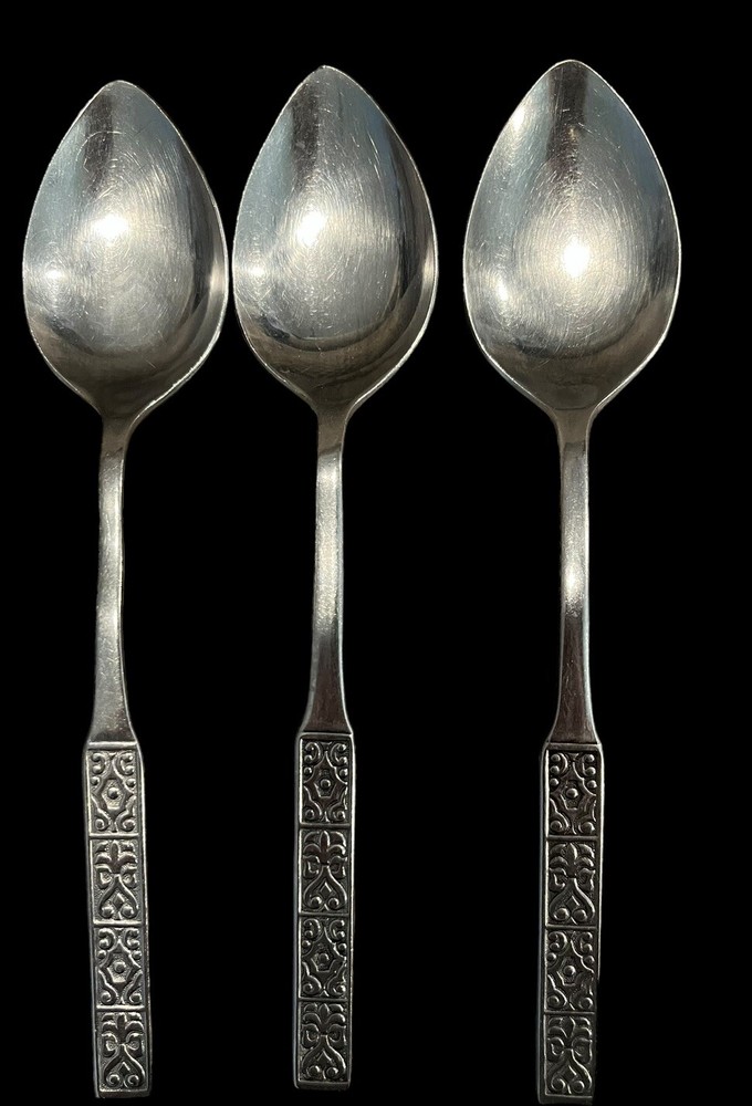 Vintage Nasco Stainless Flatware Moorish Pattern Replacement Tablespoons