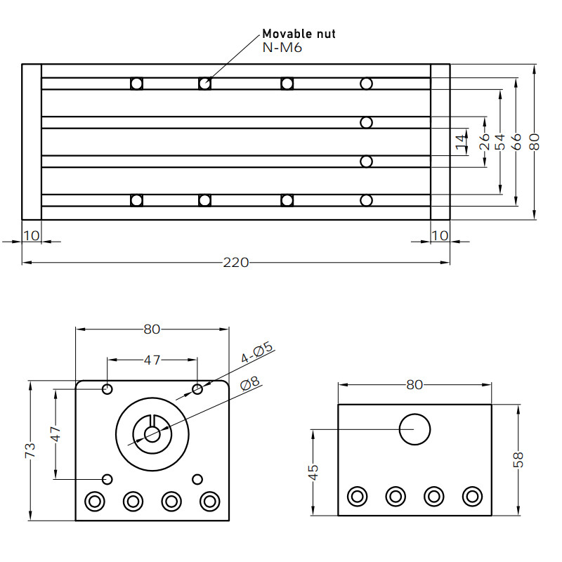 Manual Slide Stage Table Linear Rail Guide& Handwheel Actuator Ball Screw Motion