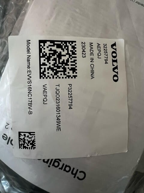 VOLVO EV Charger Polestar S60 S90 XC60 XC90 OEM Charg 32257794 EVVS16NC17BV