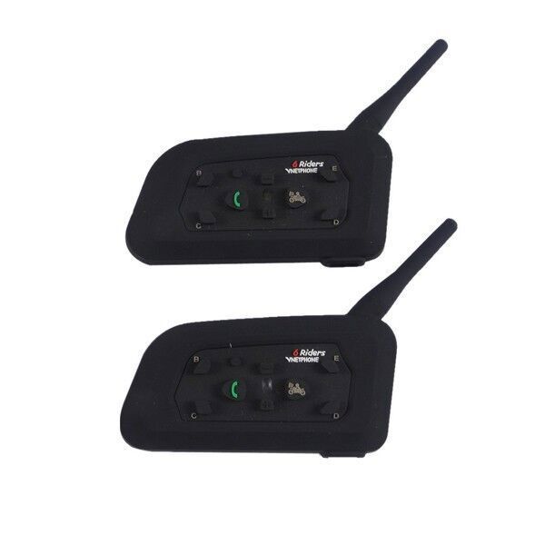 2pcs V6 Bluetooth Motorcycle Helmet Intercom Interphone Headset Intercomunicador