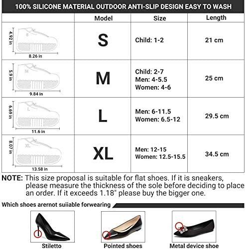 Waterproof Silicone Reusable Rain Shoe Covers Anti-slip Shoes Cover Protector US