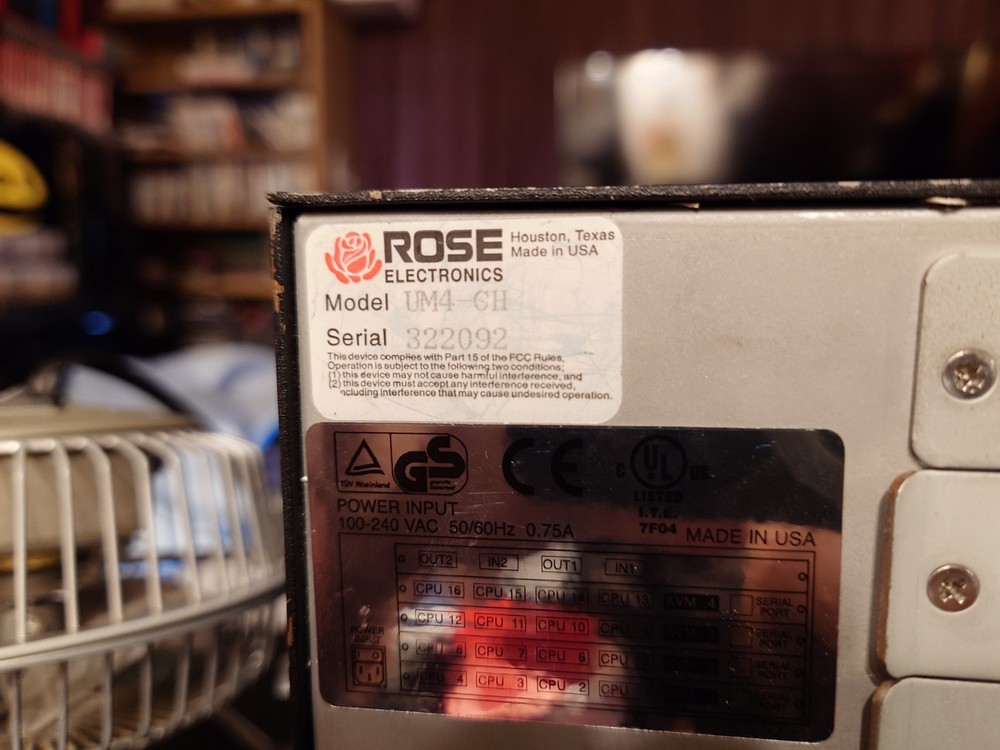 Rose Electronics Ultramatrix VGA KVA Switch | Model UM4-CH