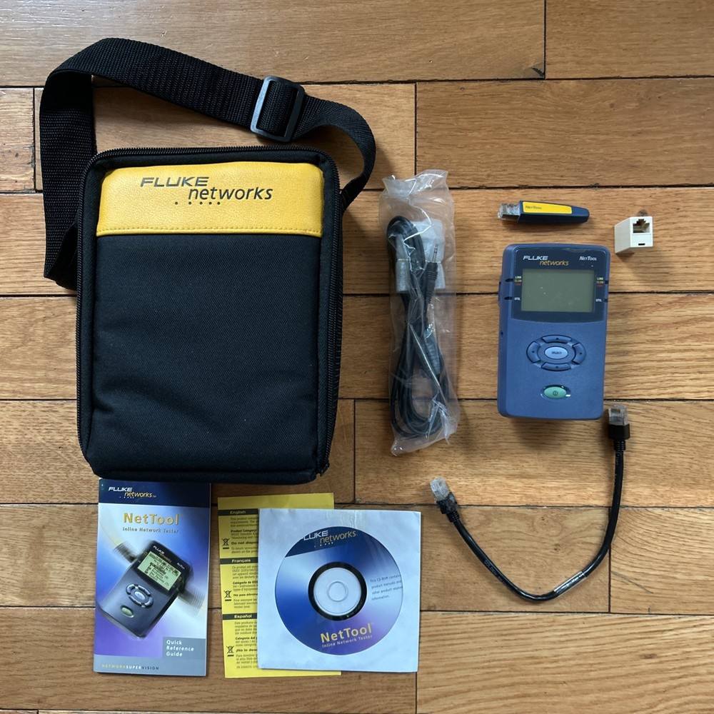 Fluke Networks NetTool 10/100 Inline Network Tester & Wire-mapper Dongle. TESTED