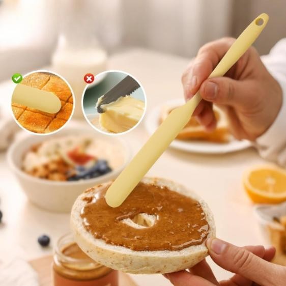 3PCS Silicone Scraper Spatula Set for Jars Bottles Containers and Baking Prep