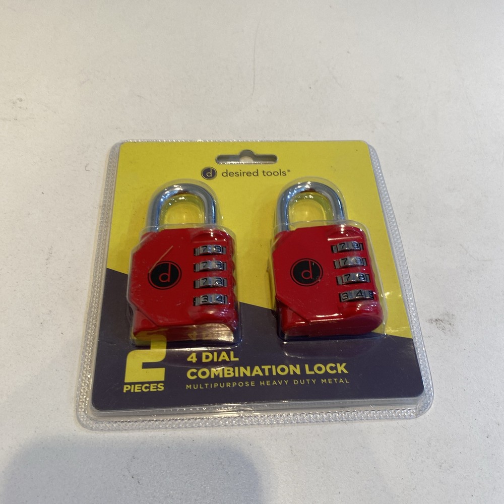 Desired Tools 4-Dial Combination Lock 2-Pack
