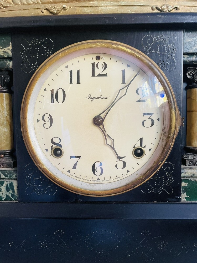 Ingraham Neoclassical Mantel Clock Antique