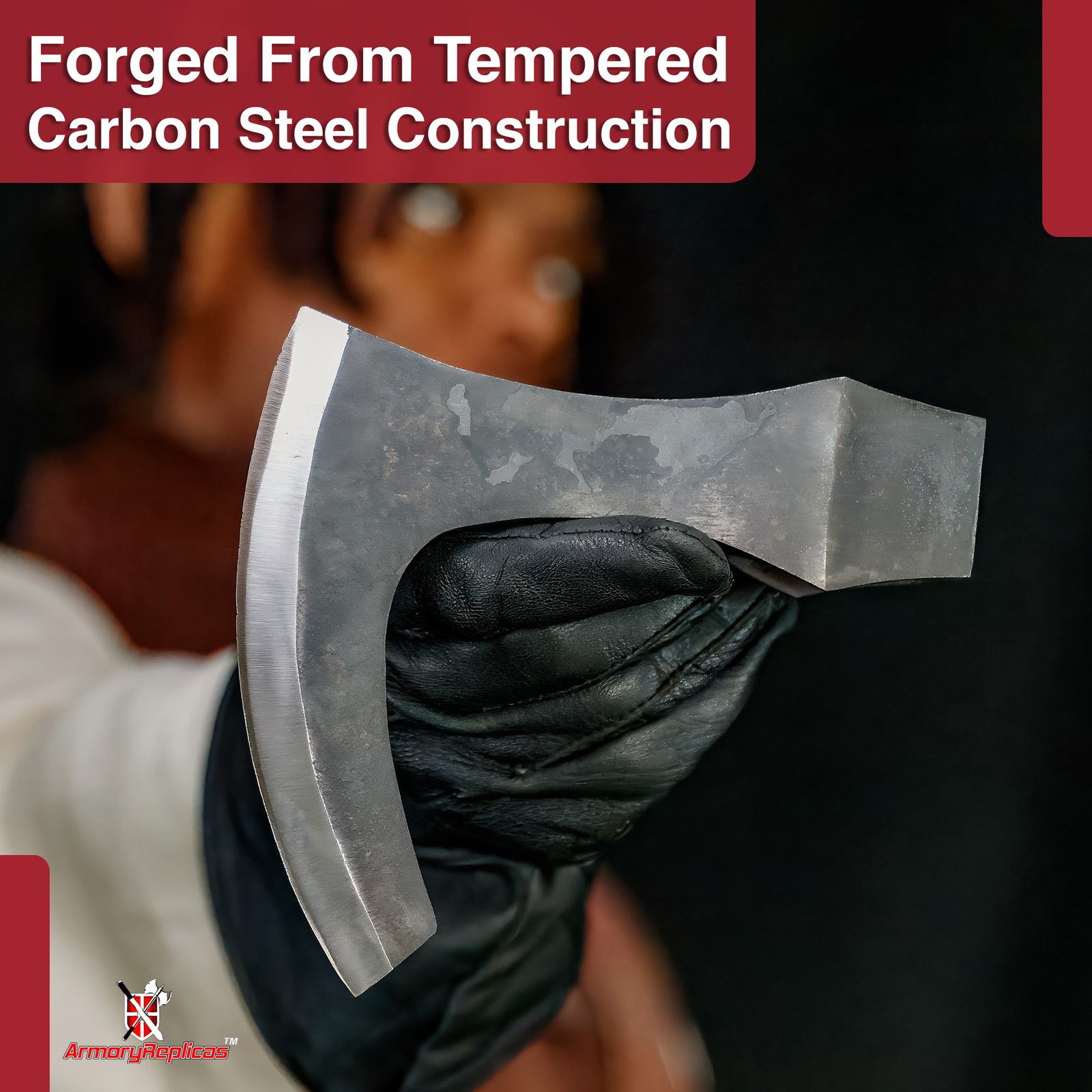 Tempered Carbon Steel Axe Head Historical Replica Design for Collector Use