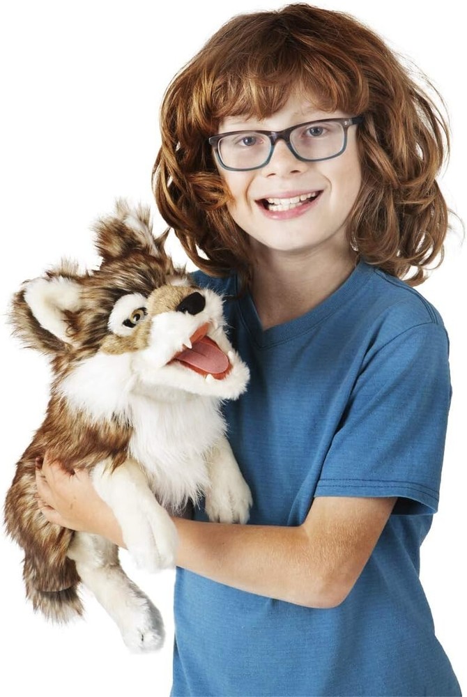Gray Wolf Hand Puppet 22 inches