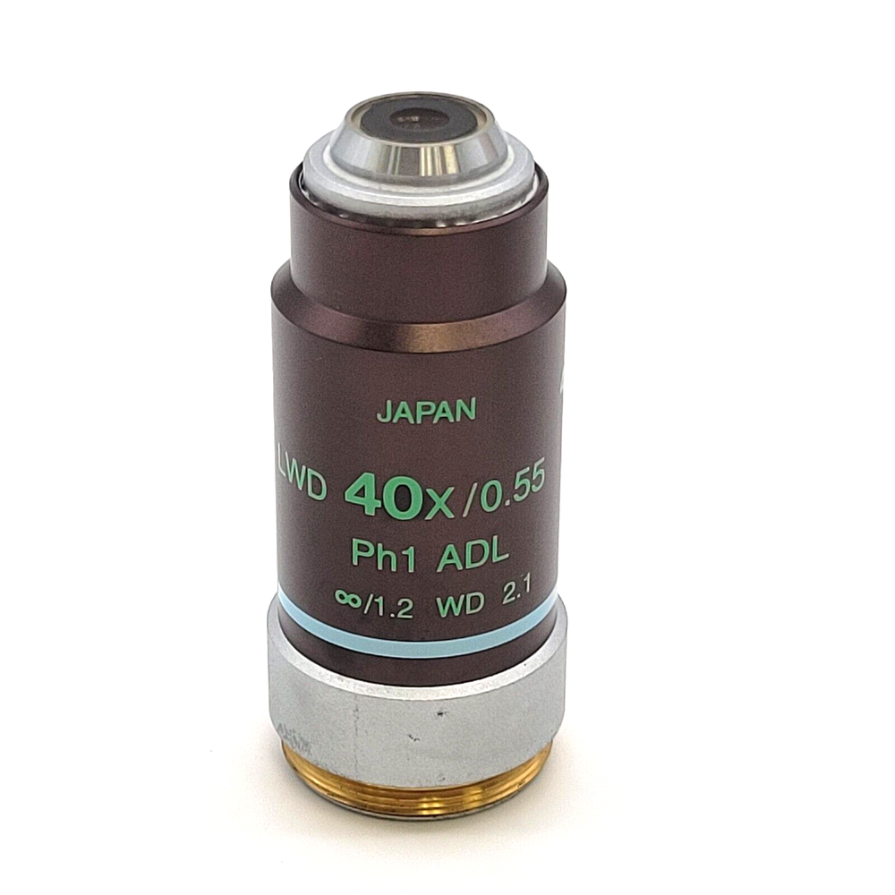 Nikon Microscope Objective LWD 40x Ph1 ADL ∞/1.2 Phase Contrast