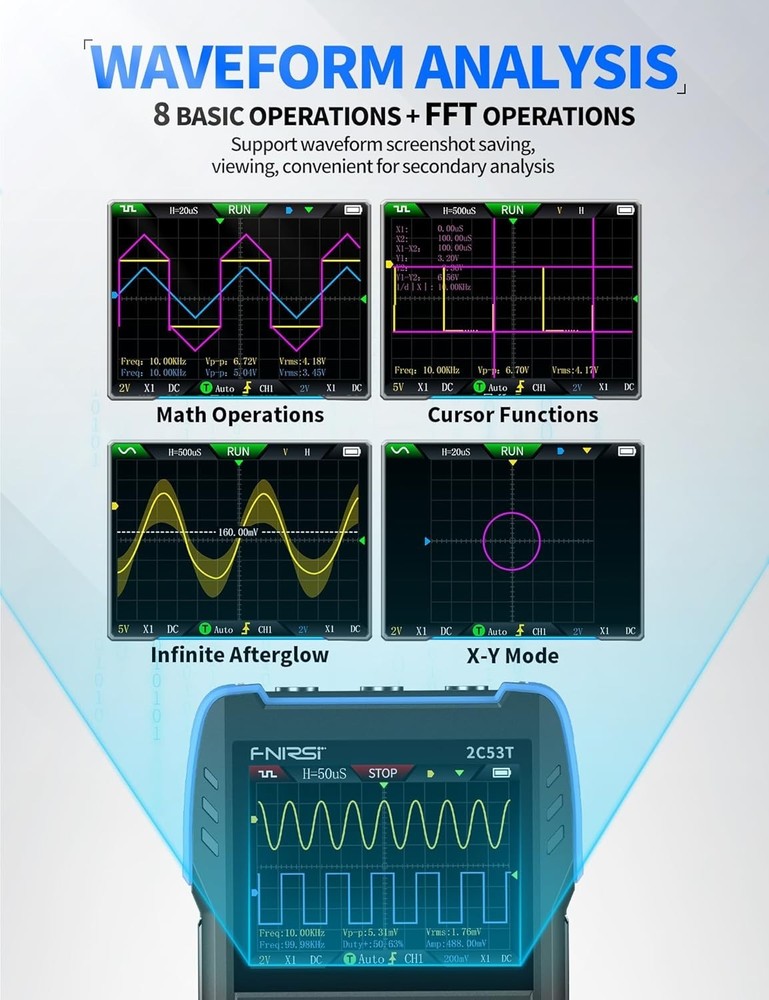 Advanced Oscilloscope with 4.5-Digit Display and Continuity Measurement Function