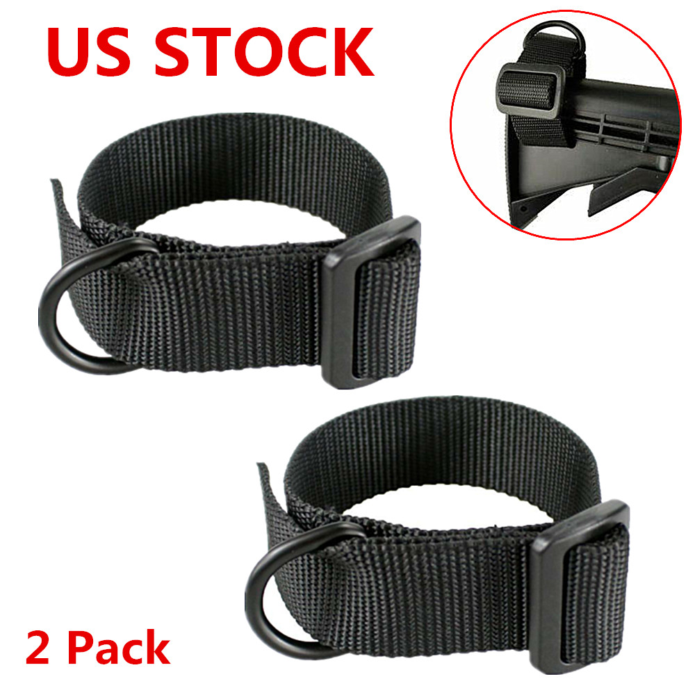 2pcs Tactical Universal D Ring Sling Adapter Rifle Buttstock Loop Strap Airsoft