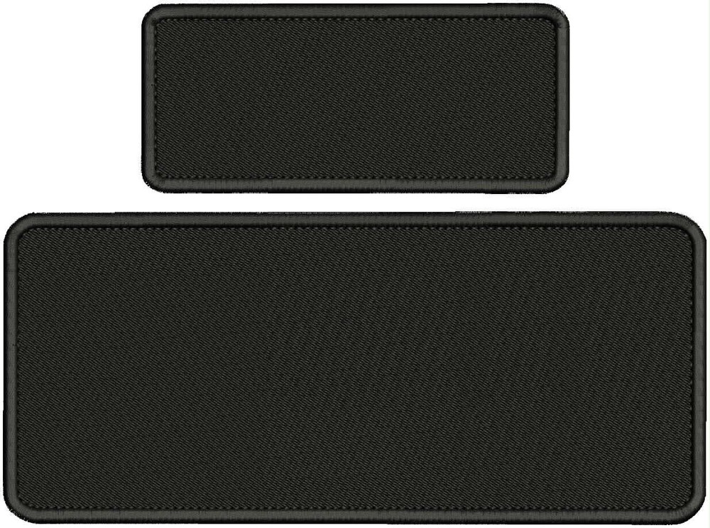 blank embroidery patch 4x10 and 2.5x6 hook on back all black