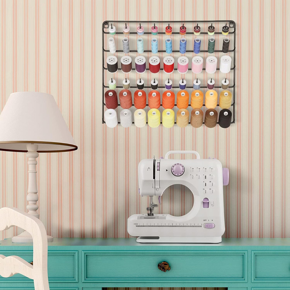 Thread Holder Wall 54 Spools Thread Rack Embroidery Spool Thread Organizer Wall