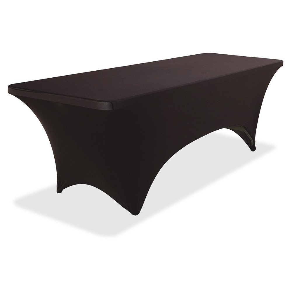 Iceberg 16531 Spandex Fabric Rectangular Table Cover, 8', Black, for Wedding ...