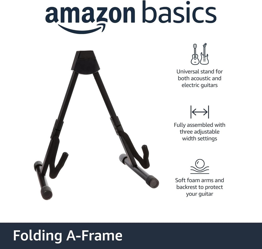 Adjustable A-Frame Guitar Stand – Lightweight, Portable with Soft Foam Arms