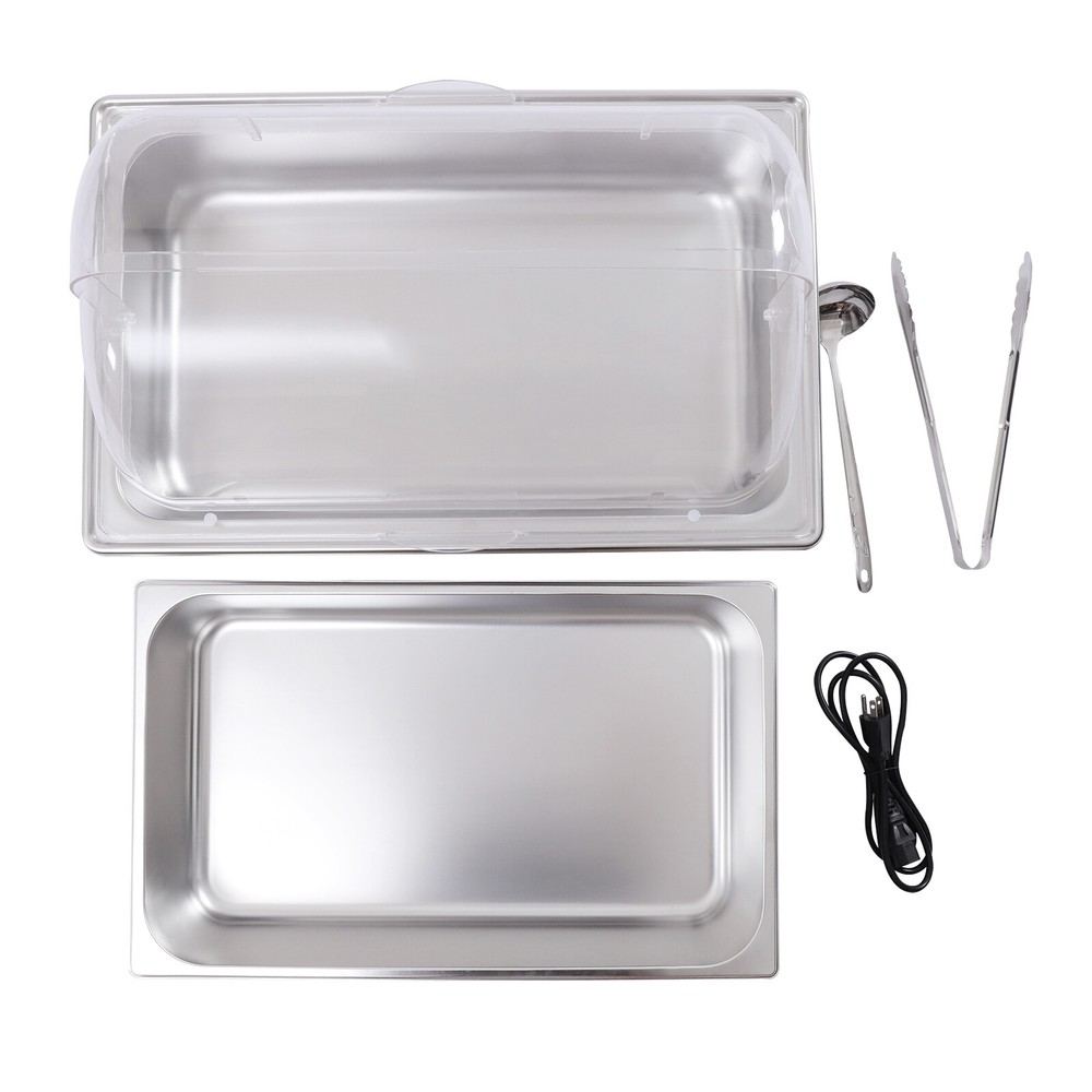 Stainless Steel Electric Buffet Server Warmer Chafing Dish Set Adjustable Temp