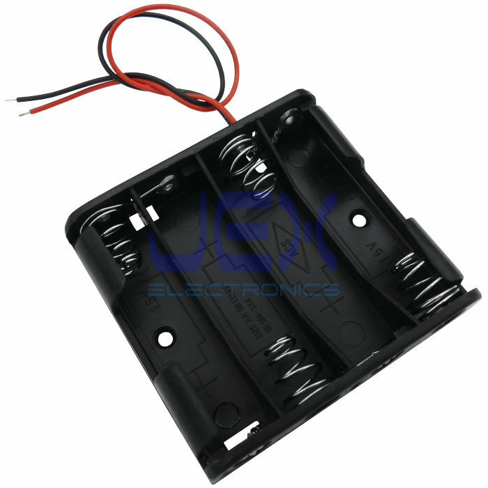 4X AA DIY Flat Battery Holder Case Box Base 6V/5V Volt PCB Mount Bare Wire Ends