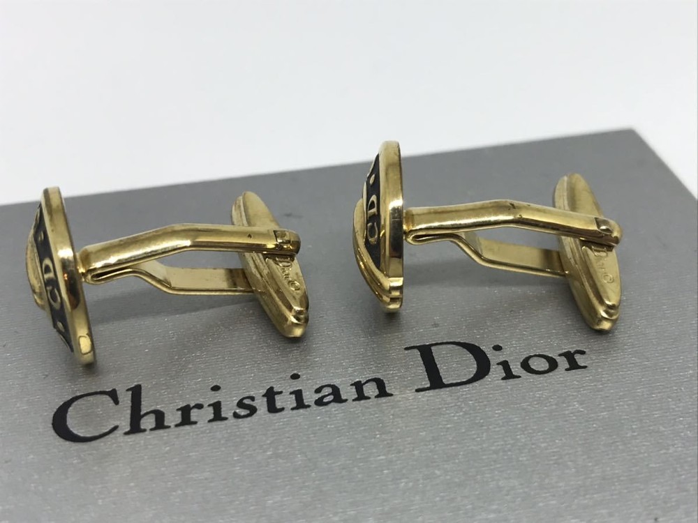 Dior Cd Oval Black Gold Cufflinks