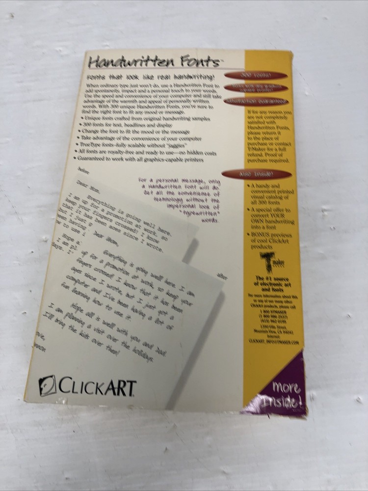 Handwritten Fonts PC CD real handwriting text 300 unique for projects scrapbook