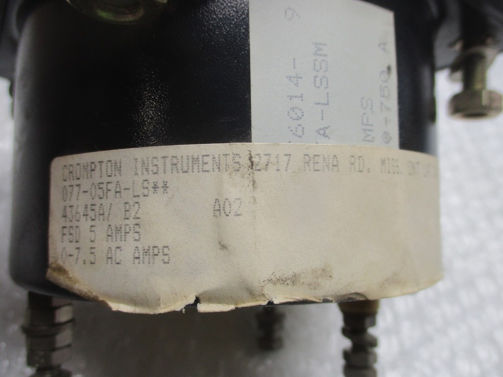 CROMPTON 077-05FA-LS METER 0-7.5AC NSNP