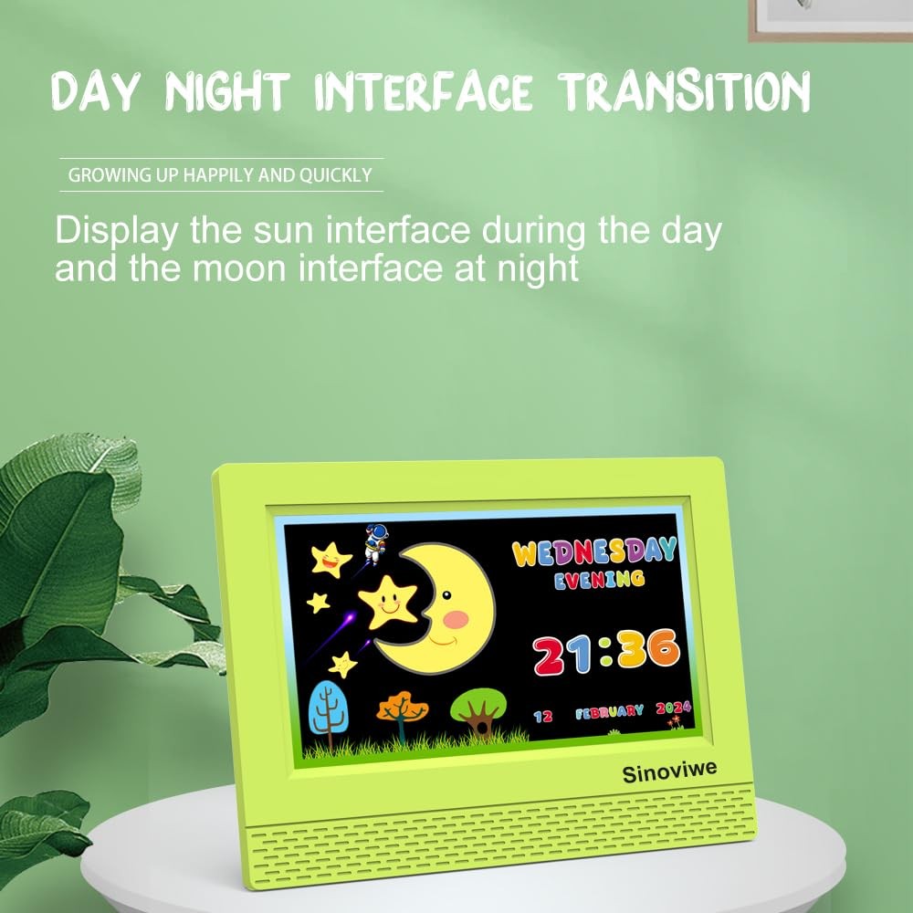 Digital Alarm Clock with 7'' HD Screen, Calendar Function,It is Perfect for K...