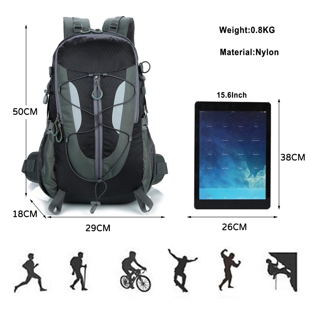 30L Hiking Backpack Waterproof Rucksack Trekking Daypack Durable Backpack for...