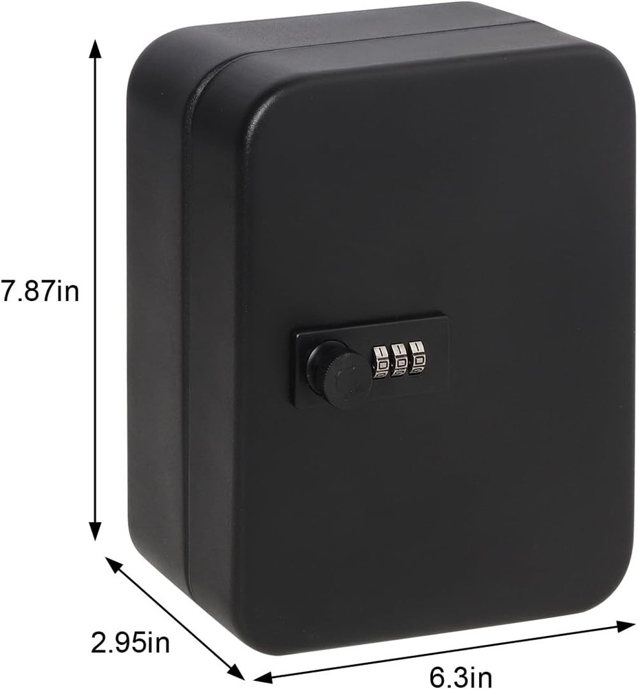 20-Key Wall Mount Metal Storage Lock Box with Code Security Cabinet