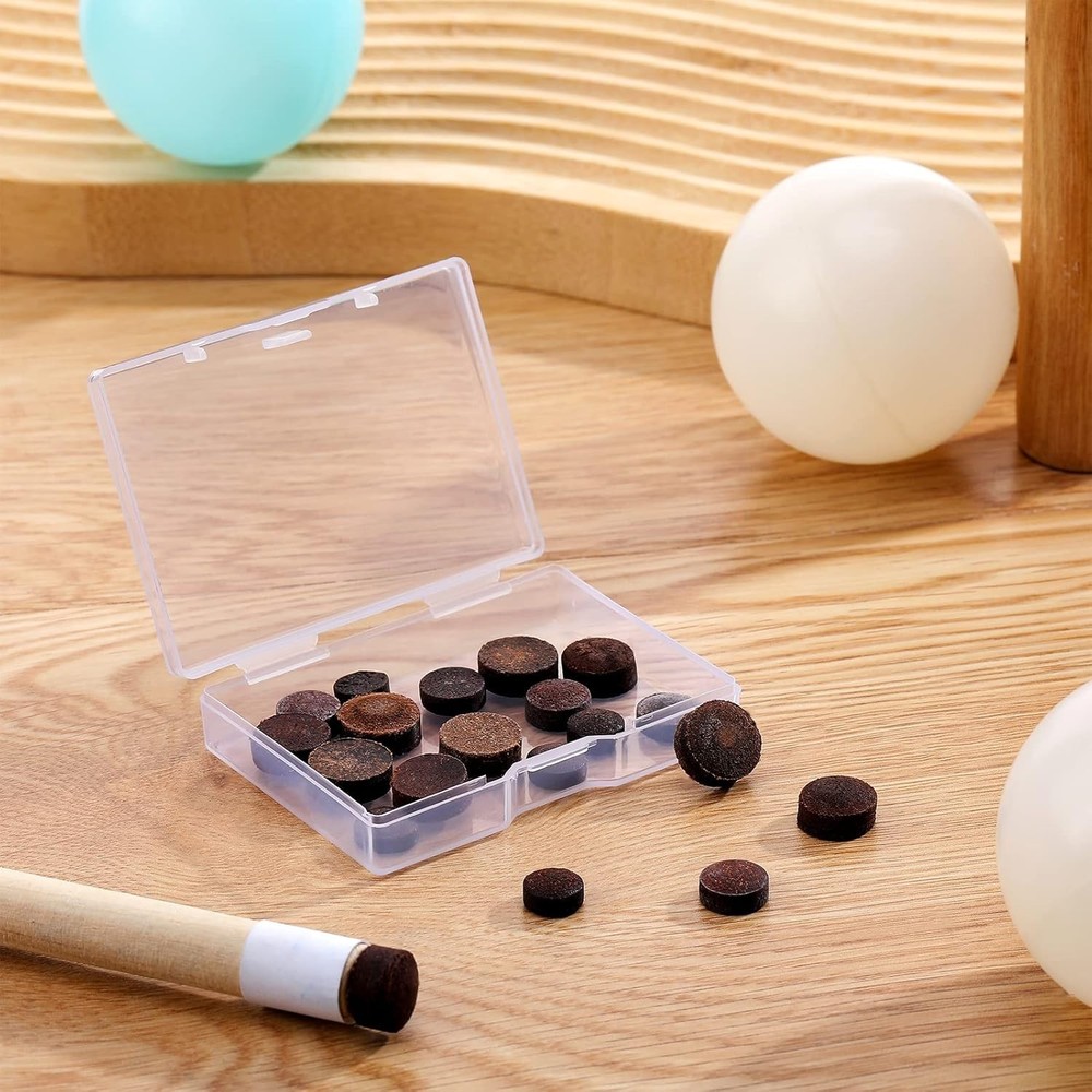 Versatile Billiard Cue Tips Replacement Kit (20 Pcs) with Travel Storage Box