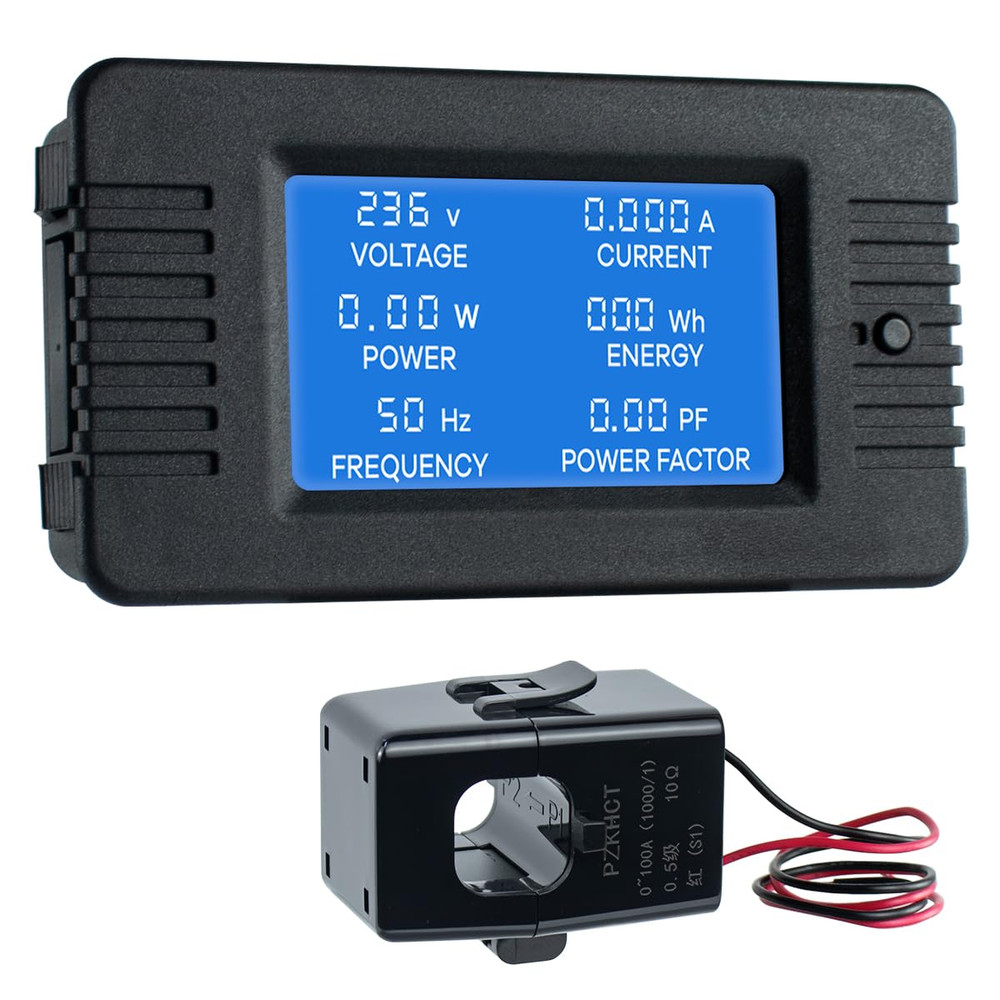 AC 80-260V 100A LCD Digital Display Multi-Function Power Monitor Voltage Current