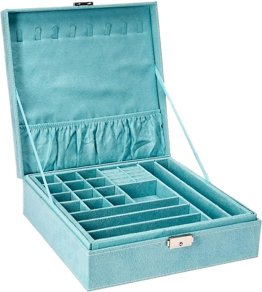 KLOUD City Two-Layer Jewelry Box Organizer Display Storage case with Blue
