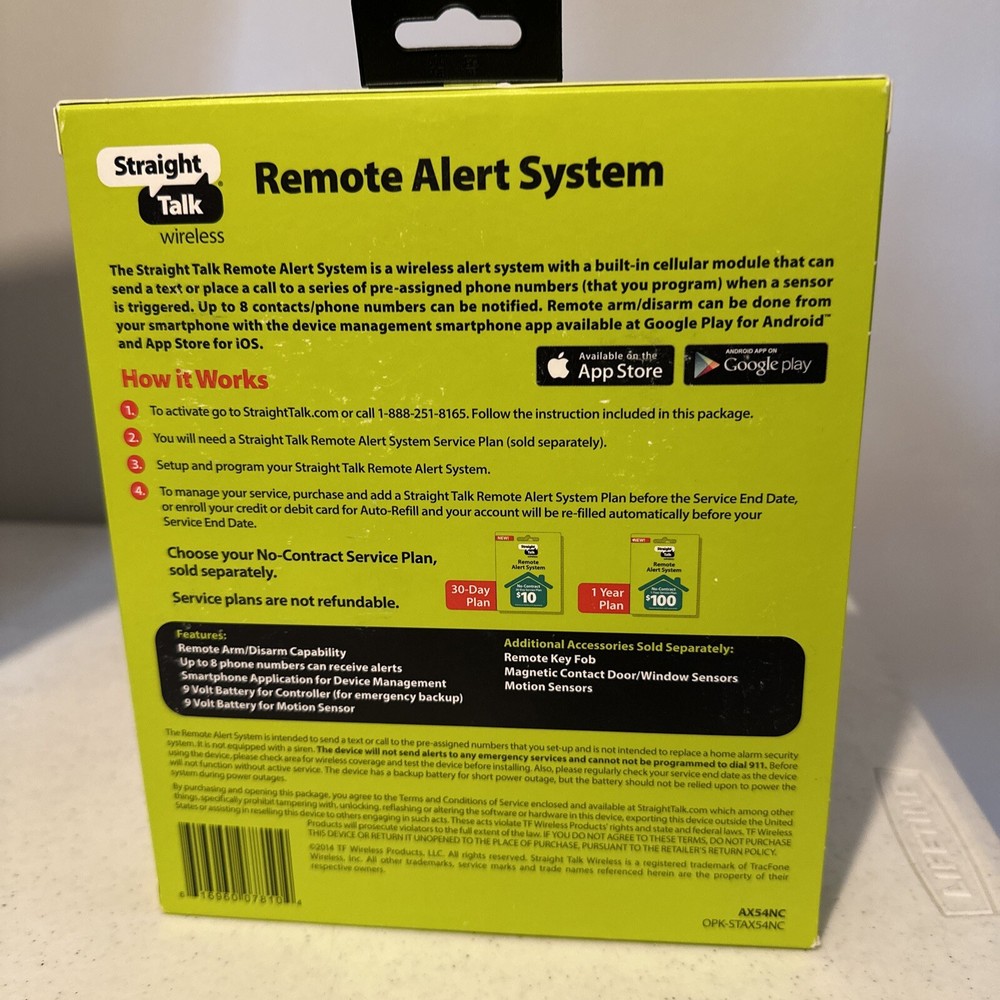 NIB Remote Alert System Straight Talk Starter Kit