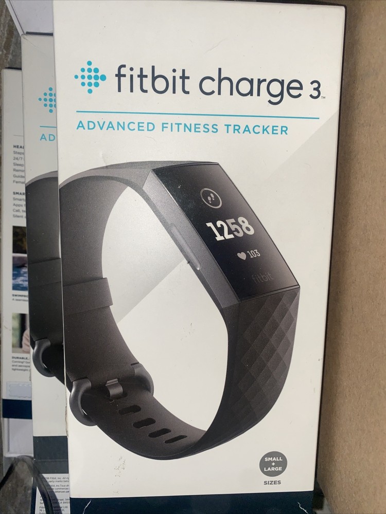 Fitbit Charge 3 Activity & Sleep Tracker showroom model NO BOX + 2 bands & cord