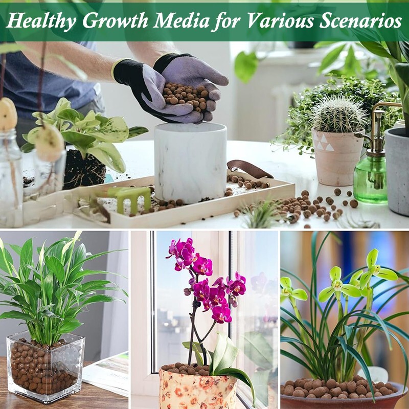 1LB/3 LB/5 LB Pound Clay Pebbles, 5-30mm Lightweight Clay Leca Balls for Plants