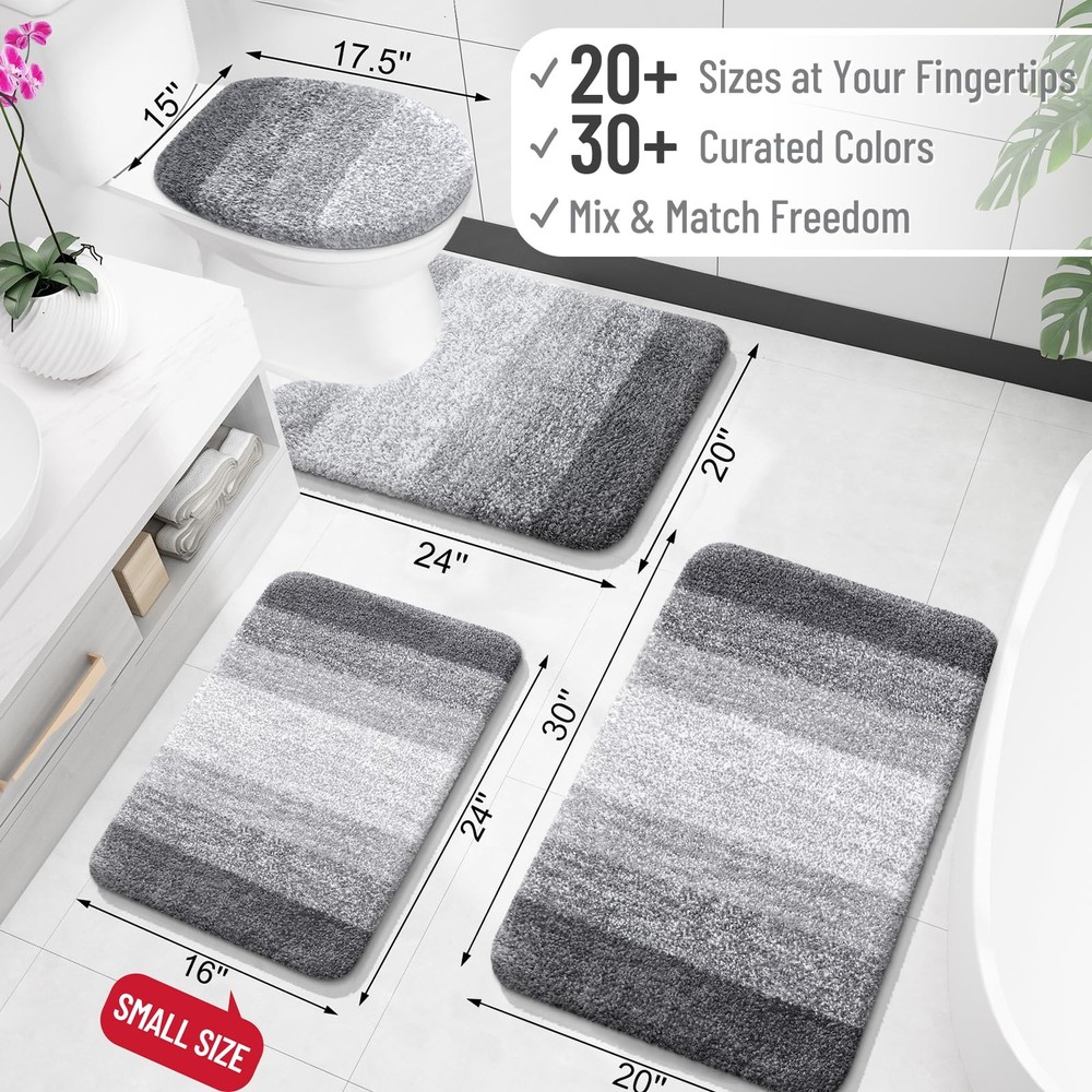 OLANLY Bathroom Rugs Mat 30x20, Extra Soft Absorbent Microfiber Bath Rugs, Ru...