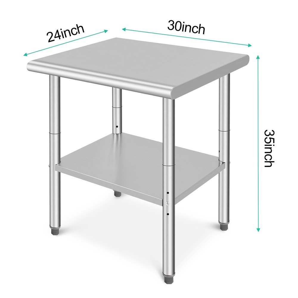 30" /36" NSF Stainless Steel Work Prep Table with Undershelf Kitchen Restaurant