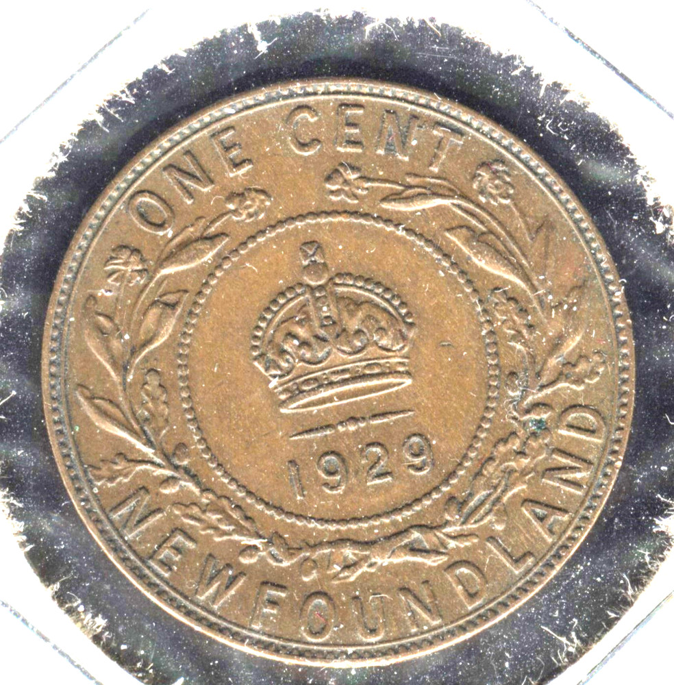 1929 Newfoundland Cent George XF+ Coin #19903
