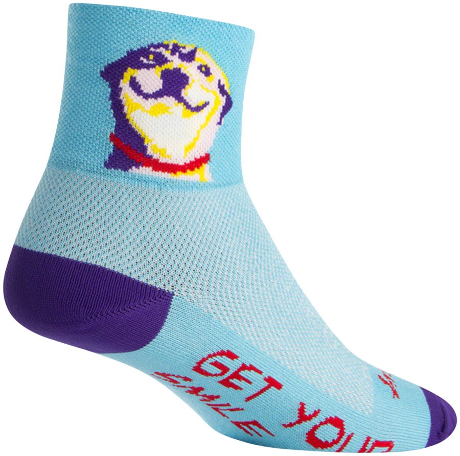 SockGuy Grin Classic Ankle Socks Small/Medium Blue