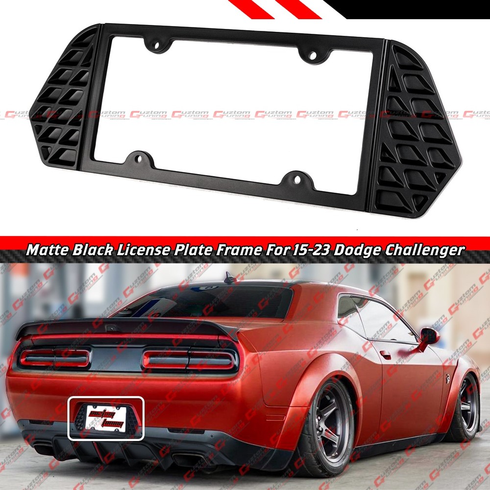 For 2015-2023 Dodge Challenger Matt Black Rear License Plate Frame Holder Panel
